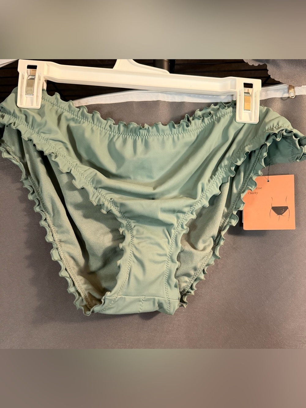 Shade & Shore Sage Green Ruffle Bikini Bottoms